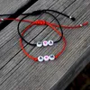 Pendant Necklaces 2pcs/Pairs Custom Black Red Thread DIY Letter Paired Bracelets Women Men Heart Name Lucky Bracelet Friendship Pulseras