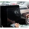 Car DVR Car Stickers 15 дюймов Tesla Model 3 Y 2021 SN Temdred Glass Protector для аксессуаров Navigator Touch Display HD Drop Deli Dhxuw