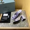 2023 Mode kvinnor Sommar Tofflor Slide Sandal Damens jeanstofflor Klassiska Canvas Slip-On Dam Slides Flip Flops strandskor med låda