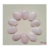 Stone Natural Ovale Cabochon perles lâches Opal Rose Quartz Turquoise Pierres Face pour le collier de cristal de cicatrisation Reiki Dhseller2010 Drop dhnjr