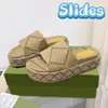 shoes ggity Slippers Mid-heel Platform Slide designer women Sandals men xAd beige blue OG Beige Brick Red canvas Dark Blue ivory jacquard denim