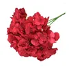 Decorative Flowers 5 Heads Silk Hydrangea Big Bouque Artificial Flowes For Wedding Home Party Decor Fake