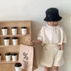 Kleidung Sets Koreanischen Stil Baby Kleidung Säuglings Top und Bottom Set Mädchen Zwei Stück Outfits Jungen Sommer 2023 Kinder Baumwolle trainingsanzug