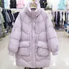 Frauen Daunen Parkas Winter Jacke Kleidung Weibliche 2023 Mantel Lange Puffer Damen Ultraleicht Elegante Polsterung Luxus Rosa Verkauf 7708