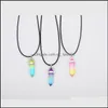 Hanger kettingen natuurlijke glazen mticolorde zeshoekige kolom genezing kristal chakra stenen ketting voor vrouwen sieraden drop levering pen dhp6s