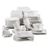 Ensembles de vaisselle 60 pièces service de table en porcelaine blanche avec 12 tasses soucoupes Dessert assiette à soupe pour personne