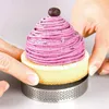 Moldes para hornear, 10 Uds., anillo circular para tarta de acero inoxidable, molde para pastel de torre, herramientas para hornear, anillo perforado para Mousse de pastel, 8cm 230217