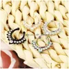 Nasenringe Ohrstecker 16G Edelstahl eingelegter Cz Faux Piercing Schmuck Fake Ring Federclip am Kreis Hoop Kein durchbohrtes Septu Dhgarden Dhgjw