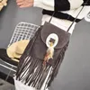 Worki wieczorowe Diinovivo Vintage Tassel Crossbody Bag dla kobiet ramię Nit Pióro Messenger Enfelope Telefon Whdv2182