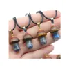 Naszyjniki wiszące 2 cm Rainbow Natural Stone Rzeźb Grzyb Kształt Reiki Healing 7chakra Crystal Naszyjnik dla kobiet Jewelr Yydhhome DHG72
