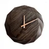 Wall Clocks Large Modern Solid Wood Clock Geometry Silent Nordic Creative 3d Relogio De Parede Zegar Home Decor B03