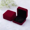 Sacchetti per gioielli 9X9X4cm Scatola da sposa in velluto rosso scuro Confezione da bracciale nera Custodia da viaggio portatile Scatole da sposa