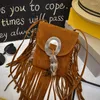 Worki wieczorowe Diinovivo Vintage Tassel Crossbody Bag dla kobiet ramię Nit Pióro Messenger Enfelope Telefon Whdv2182