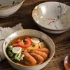 Skålar japanska retro keramiska bordsartiklar hushåll ris skål stor soppa nudel kommersiell restaurang servis kök