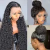 Ludzkie włosy peruki syntetyczne cale głęboką fala koronkowa przednia brazylijska brazylijska woda kręcona peruka dla czarnych kobiet Blueless Body 1