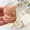 Baking Moulds 2Pcs/Set Year Mooncake Mold Lucky Cat Mung Bean Pastry Pineapple Cake Baking Tools Home DIY Kitchen Accessories 230217