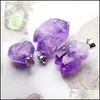 Pendant Necklaces Trendy Natural Amethysts Energy Healing Stone Necklace Rope Women Jewelry Factory Yzedibleshop Drop Delivery Pendan Dhmna