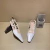 2023 Pantofole estive Scarpe con tacco piccolo strass scarpe da sera con paillettes festa di nozze donna colore elastico lusso tacchi alti designer classe moda taglia 35-41