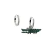 Orecchini a bottone Colorato Design di gioielli di alta qualità Verde Bianco Cubic Zirconia Cz Charm Cute Animal Girl Donna Moda 2023 Orecchino estivo