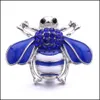 Andra snap -knappar smyckekomponent Rhinestone Bee Honeybee 18mm Metal Snaps Button Fit Armband Bangle Noosa Drop Leverans Hitta DHDCT