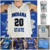 O novo basquete usa o costume da Indiana State Sycamores Basketball College Jersey NCAA College Tyreke Key Barnes Jake Laravia Cooper Neese Tre W