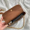 Mode plånbok för kvinnor på kedja Woc Flapväska Oxid Läder Canvas Underarm Axelväskor 81911 Justerbar rem Crossbody Handväskor Fler färger Toppkvalitet