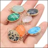 Charms 14x27 mm ovale vorm natuursteen rozenkwarts tijgers oog turquoise opaal hanger diy voor druzy armband ketting oorbellen juweel dhvwa