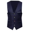 M￤ns v￤star sl￤pper plus storlek formella m￤n fast f￤rg kostym Vest Enkelt breasted Business Waistcoat 230217