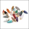 H￤nge halsband pendum chakra circar cone point healing crystal reiki charms f￶r halsbandsmycken som g￶r ametist rose kvarts acc dha2j