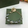 미세 크리스탈 커프 보울리 금속 진주 디자이너 팔찌 cjewelers 금도 도금 편지 다채로운 보석 쌍곡선 커플리언 스톤 도금 금 팔찌 e23