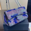 Designer Women CF Diamanten Glitter Glanzende schoudertas Frankrijk Paris Luxuremerk Zilveren Kruis Riemriemt Vlappen Lady Fashion Models Channel Party Flap Bags