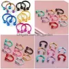 Nose Rings Studs 16G Titanium Anodized Balls Circars Horseshoes Cbr Ring Eyebrow Body Piercing Jewelry Drop Delivery Dhgarden Dhrql