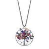 Natural Crystal Pendant Necklaces Hand Woven Gravel Life Tree Necklace Fashion Accessories