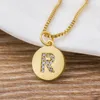 Chains Fashion Tiny Daint Alphabet Pendants 26 Letters Necklace Gold Color For Women Girls Birthday Party Gift