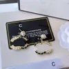 Charm designer örhängen lyx örhänge mode smycken flicka pärla diamant mönster vävda örhängen berömda varumärke tillbehör bröllop fest presenter box paket