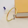 Bracciali bangle firmati LW per donna con diamanti Placcati in oro 18 carati Non tramonteranno mai la moda più alta qualità del contatore Non sbiadiranno il regalo per la fidanzata 031