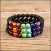 Bracelets De Charme 7 Chakras 8Mm Bracelet En Pierre De Lave Noire Diy Aromathérapie Diffuseur D'huiles Essentielles Bouddha Mala Yoga Bijoux Drop Deliver Dhni9