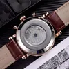 Fashion Watch Men Watch Skeleton Tourbillon Handwinding Mechanical Automatic Watch Classic Natural Leder Uhren Gentleman Business 213i