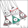 Pendant Necklaces Christmas Series Tree Snowman Snap Button Necklace Fit 18Mm Snaps Buttons Jewelry For Women Mom Gift Yydhhome Drop Dhqtq