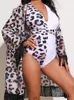 Women's Swimwear Women With Beach Cover Up 2023 Sexy Leopard Printed One Piece Swimsuit Female Bandage Bathing Suit BeachwearWomen's