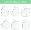 Keychains 90pcs Moldagem com vários estilo acrílico em branco com anéis-chave pendentes coloridos de borla para projetos de bricolage artesanato