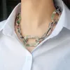 Choker-Halsketten, goldfarben, Edelstahl, Kette, Kragen, Halskette, Acryl, großer Anhänger, Charme für Frauen, Statement