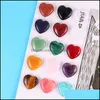 Stone Natural 20Mm Heart Turquoise Rose Quartz Love Naked Stones Hearts Decorate Ornaments Hand Handle Pieces Diy Necklace Yydhhome Dhnbt