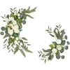 Dekorative Blumen, 2 Stück, künstliche Blumen, Rosen, Pfingstrosen, Willkommen, Hochzeit, Gästekarte, romantischer Bogen, Zeremonie, Empfang, Hintergrund, Wanddekoration