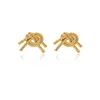 2023 Star Same Style Stud Knotted Twist Gold Earrings Female Niche Design Senior Explosive Accessories Fashion All-Match Jewelry