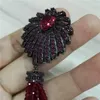 펜던트 목걸이 2023 Boho Bohemia 와인 빨간 유리 무슬림 총기 검은 색 CZ Crystal Palm Tree Charm Bead 여성 체인 목걸이