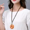 Kolye Kolyeler Vintage Etnik Balmumu Uzun Kolye Erkek Kadın Kış Modaya Düzenli Ahşap Boncuklar Kazak Zincir Lady Boyun Dekorasyon Takı Hediye