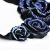 Choker Women's Pretty Consume Short Necklace Big Blue Rose Pendant False Collar Exquisite Female Banquet Accessory Jewelry