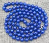 Chaînes 36" Collier 6/8/10 mm Saphir bleu Perles de pierres précieuses rondes