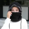 Boinas de uma peça adulta inverno gorro casual boné chapéus de bombardeiro montando chapéu de malha de ciclismo com pescoço de cenas de esqui à prova de vento de cachecol quente